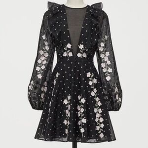 Giambattista Valli x HM H&M Dress with Embroidery Black US Size 6 2
